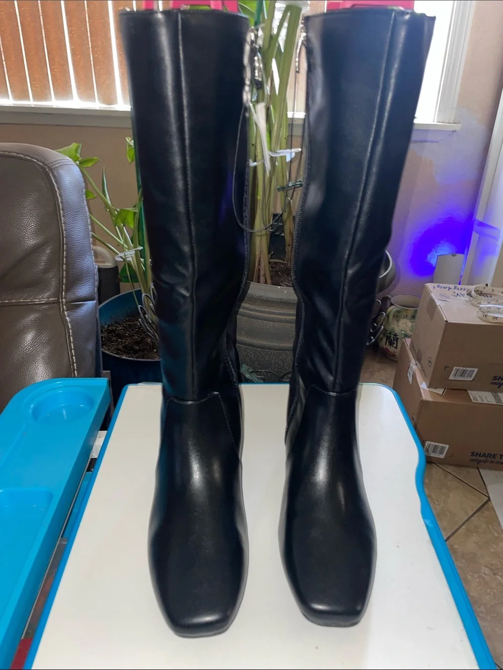 Liz Claiborne Black Over-the-Knee Zip Boots